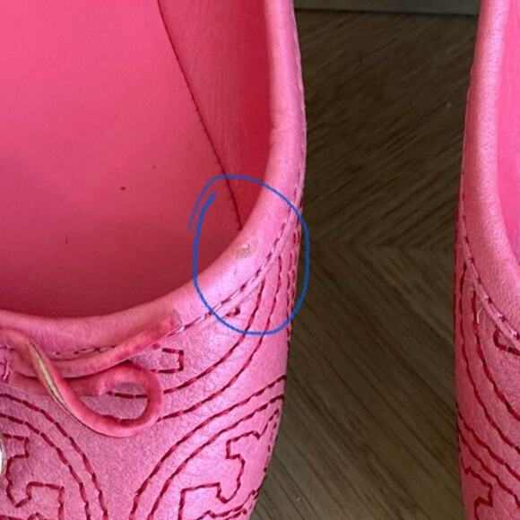Tory Burch Chelsea Stitched Logo “Rose Petal Pink” Women Ballet Flats- SZ 7.5 - Picture 7 of 11